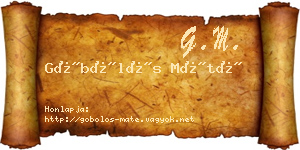 Göbölös Máté névjegykártya